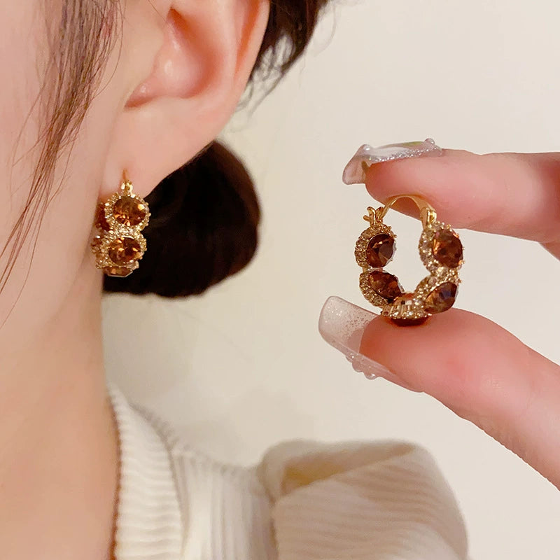 Vintage Zircon Circle Earrings Design Earrings