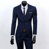 Classic 3 Piece Men's Suit with Regular Fit and Sophisticated Peak Lapel