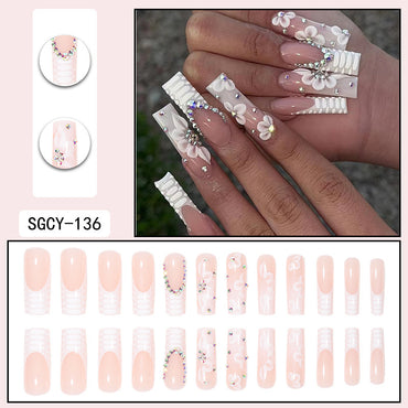 Rhinestone Nails Bling Wedding Press On Nails With Design For Women And Girls CN103
