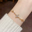Sparkly Silver Leaf Flower Bracelet