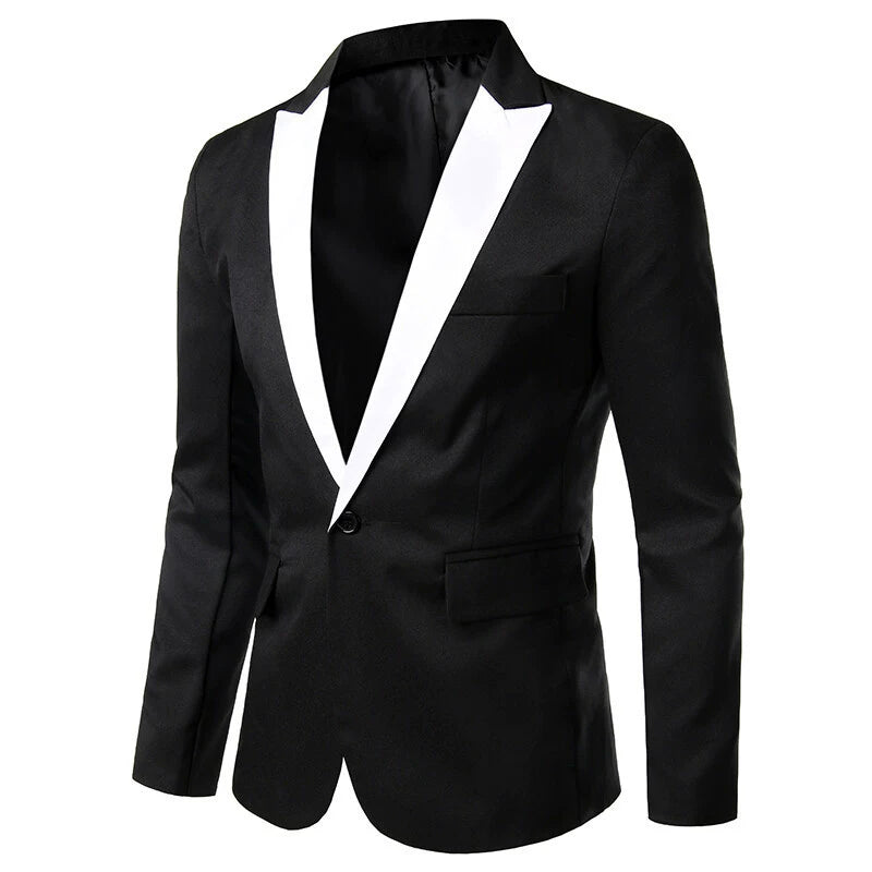 Black Classic 1 Piece Men's Suit with Regular Fit and Sophisticated Peak Lapel