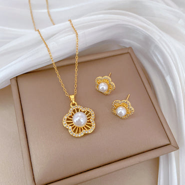 Flash Diamond Tassel Luxury Dress Accessories Dinner Clavicle Necklace Earring CN347