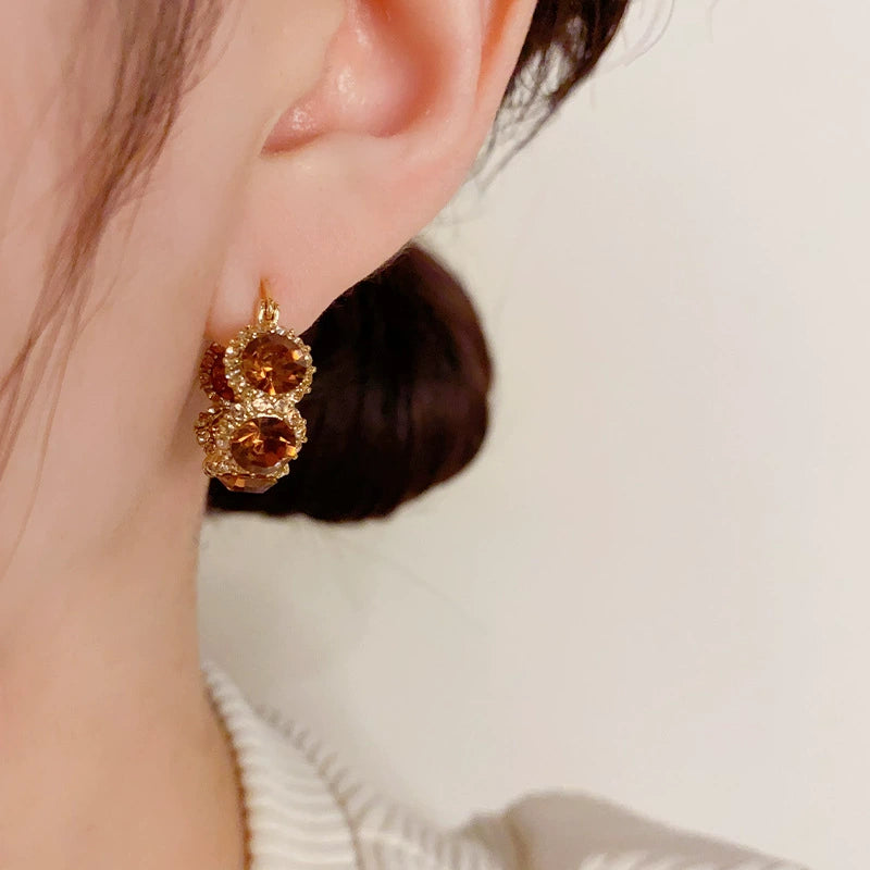 Vintage Zircon Circle Earrings Design Earrings