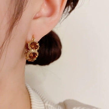 Vintage Zircon Circle Earrings Design Earrings
