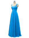 Elegant Strap Chiffon Floor Length Long Bridesmaid Dresses In Stock