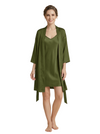 Women's 3/4 Sleeves Bride Bridesmaid Robes Silk Like Short Wedding Robes