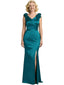 Elegant V-neck Sleeveless Mermaid Side Slit Long Mother of the Brides Dresses