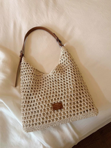 Artisan-Woven Beach Tote – Premium Beeswax Cord Shoulder Bag