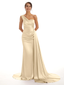 Elegant One Shoulder Soft Satin Pleats Mermaid Long Bridesmaid Dresses Online  In Stock