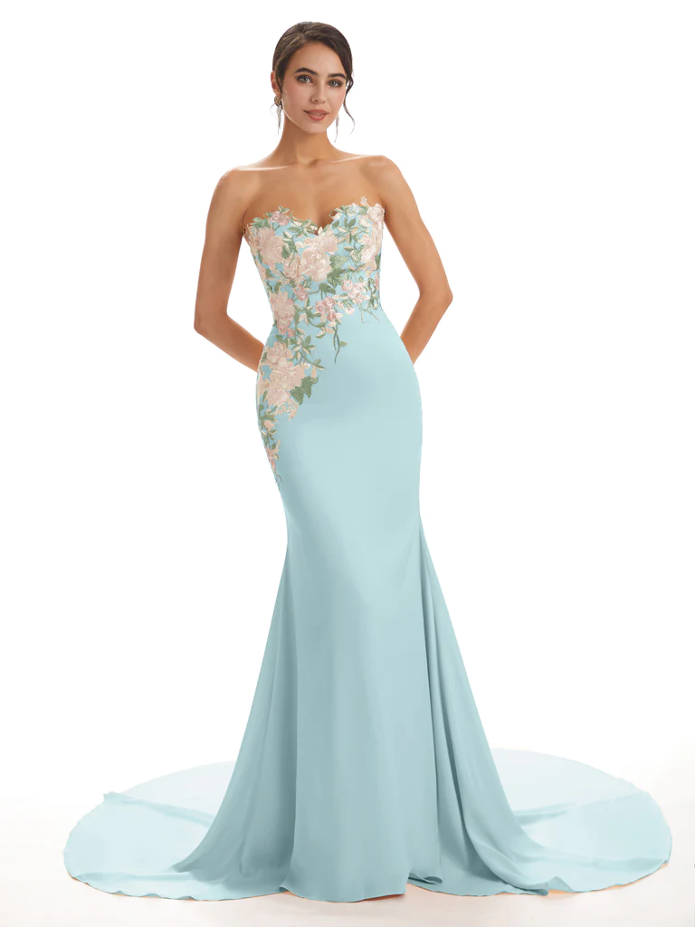 sweetheart mermaid bridesmaid dress GL2591 | Sweetheart Off Shoulder Mermaid Wedding Gown