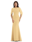 Casual Mermaid Chiffon Half Sleeves Long Mother of The Bride Dresses In Stock