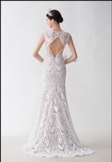 Sexy Mermaid Sleeveless Open Back Maxi Long Lace Wedding Dresses