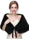 Women's Faux Rabbit Fur Stole Winter Bridal Fur Wraps and Shawls Bride Wedding Fur Cape for Bridesmaids