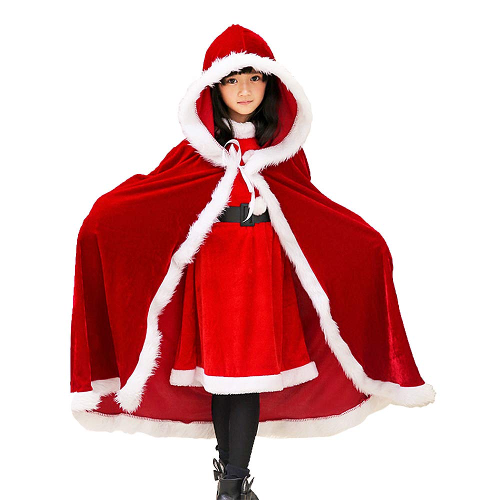 Cindy Lou Who Costume Kids Christmas Cloak Mrs Santa - Red Velvet Hooded Cape For Holiday The Grinch Costume Cindy Lou Who Costume Kids Christmas Cloak Mrs Santa - Red Velvet Hooded Cape For Holiday The Grinch Costume