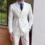 White 2 pieces Men‘s Suit Slim Fit Flat Double Breasted Peak Lapel Tuxedo CN507