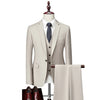 Ivory Men's Casual 3 Piece Suit Notch Lapel Flat Tuxedos Set CN463