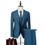 Teal Men's Casual 3 Piece Suit Notch Lapel Flat Tuxedos Set CN465