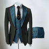 Teal Mens' formal Suits Slim Fit Notch Lapel suit 3 Pieces Suit CN496