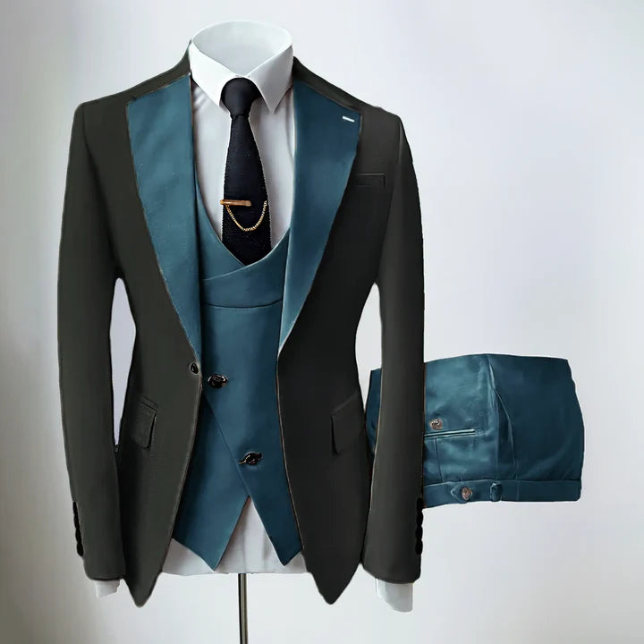 Teal Mens' formal Suits Slim Fit Notch Lapel suit 3 Pieces Suit CN496