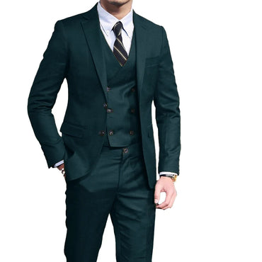 Casual Men's 3 Pieces Mens Suit Regular Fit Notch Lapel Tuxedos (Blazer+vest+Pants) CN440