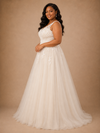 ChicSew Elegant Lace Tulle V-Neck A-Line Floor-Length Wedding Dress