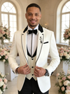 Color Blocking 2 Piece Men's Suit with Regular Fit and Sophisticated Peak Lapel