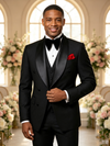 Classic 1 Piece Black Men's Suit with Regular Fit and Sophisticated Peak Lapel