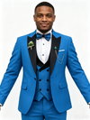 Classic 1 Piece Royal Blue Men's Suit with Regular Fit and Sophisticated Peak Lapel