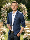 Classic 1 Piece Dark navy Men's Suit with Regular Fit and Sophisticated Peak Lapel
