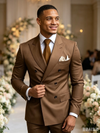 Classic 1 Piece Brown Men's Suit with Regular Fit and Sophisticated Peak Lapel