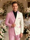 Color Blocking 1 Piece Men's Suit with Regular Fit and Sophisticated Peak Lapel