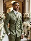 Classic 1 Piece Dusty Sage Men's Suit with Regular Fit and Sophisticated Peak Lapel
