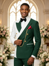 Color Blocking 3 Piece Men's Suit with Regular Fit and Sophisticated Peak Lapel