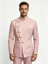 Classic 1 Piece Pink Men's Suit with Regular Fit and Sophisticated Peak Lapel
