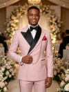 Classic 1 Piece Pink Men's Suit with Regular Fit and Sophisticated Peak Lapel