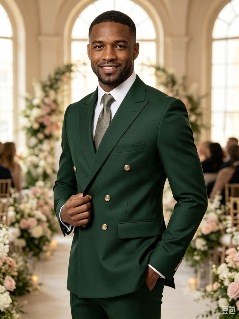 Classic 2 Piece Clover Men's Suit with Regular Fit and Sophisticated Peak Lapel
