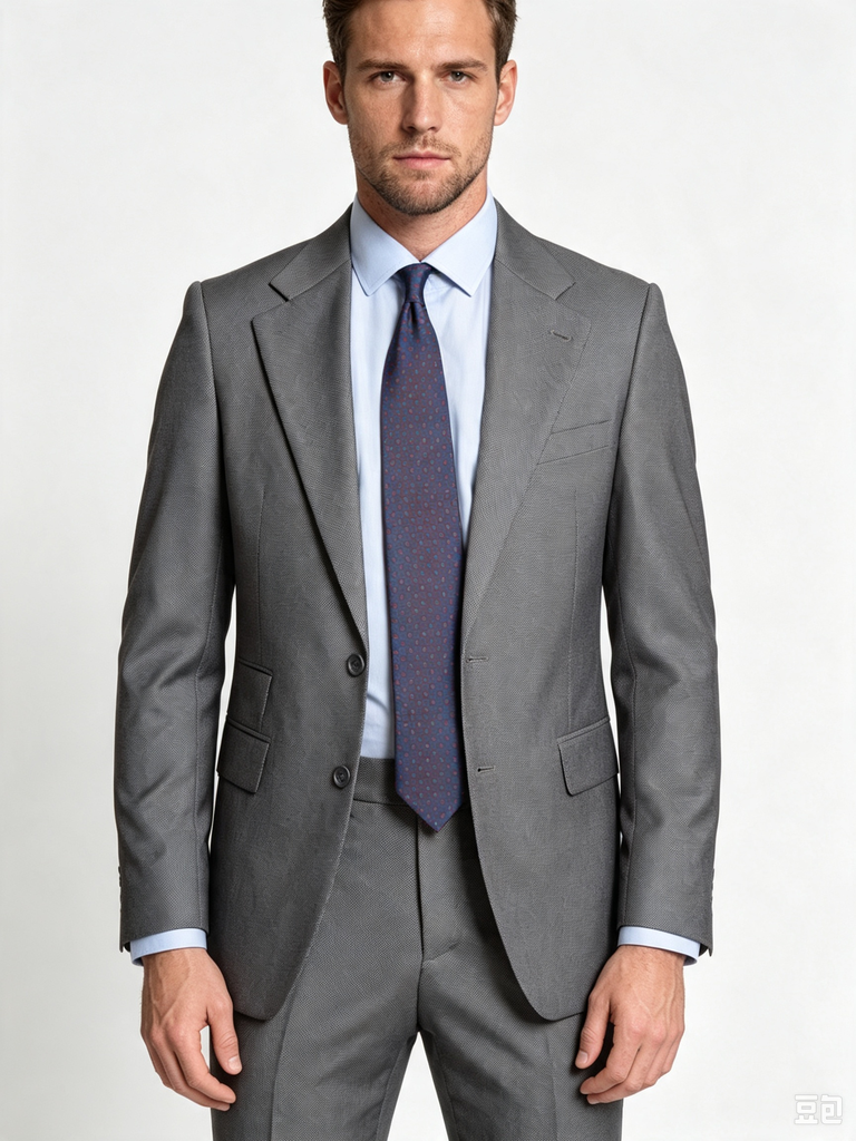 Classic 2 Piece Grey Men's Suit with Regular Fit and Sophisticated Peak Lapel