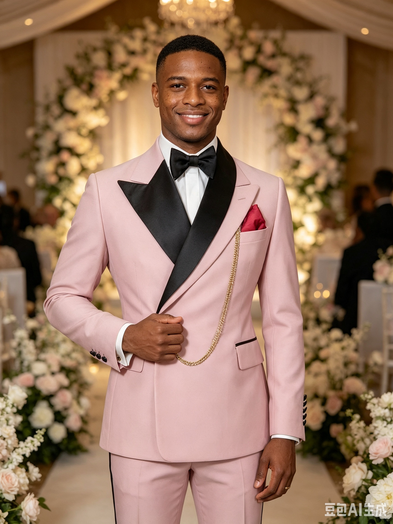 Classic 3 Piece Pink Men's Suit with Regular Fit and Sophisticated Peak Lapel