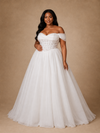 ChicSew Fancy Off The Shoulder Lace Tulle Boning A-Line Floor-Length Wedding Dress