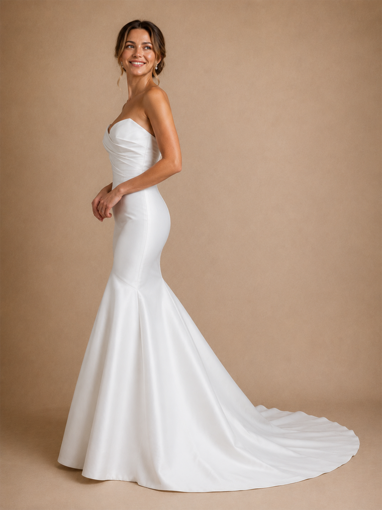 ChicSew Classy Elegant Stain Sweetheart Mermaid Sleeveless Long Wedding Dresses