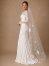 ChicSew Fancy Bateau Long Sleeves Mermaid Satin Lace Floor-Length Wedding Dress