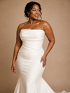ChicSew Elegant Fancy Strapless Crepe Ruched Mermaid Floor-Length Wedding Dress