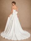 ChicSew Classic Strapless Satin Mermaid Floor-Length Wedding Dresses With Overskirt