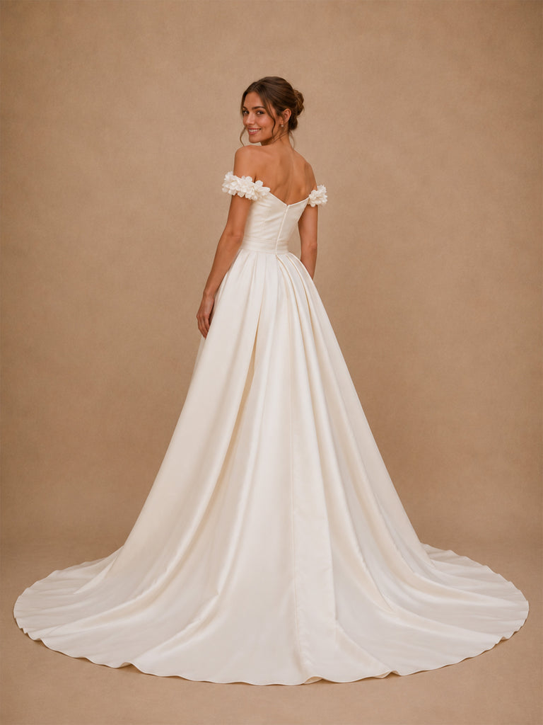 ChicSew Uinque Off The Shoulder Sleeveless Ruching Mermaid Long Wedding Dresses