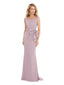 Elegant Square Neckline Mermaid Crepe Long Mother Of The Bride Dresses Bow Knot