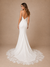 ChicSew Sexy Mermaid Spaghetti Straps Sleeveless Satin Long Wedding Dresses With Lace Train