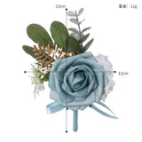 Bridesmaids Wrist Flower Champagne Green Lleaf Hand Flower Men Corsage Clothing Accessories, CG61464