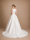 ChicSew Modern Jewel Sleeveless A-Line Satin Floor-Length Wedding Dresses With Lace Appliques