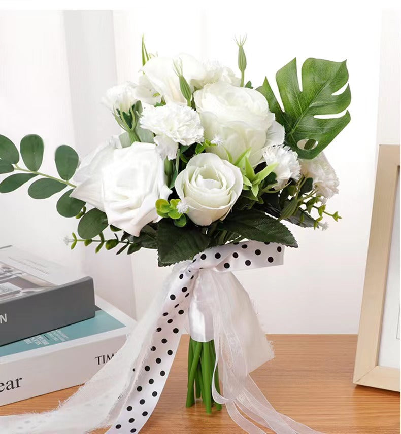 Wedding Flower For The Groom And Bride, Simulated Rose Wedding Bouquet, WF23