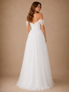 ChicSew Elegant Off The Shoulder Sleeveless Beading Tulle A-Line Long Wedding Dress
